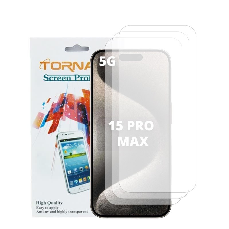 گلس محافظ صفحه نمایش تورنادو مدل نانو گلس مناسب برای موبایل اپل iPhone 15 Pro Max بسته 3 عددی