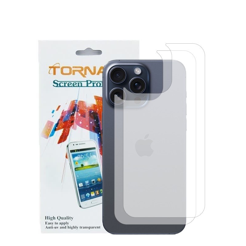 محافظ پشت گوشی تورنادو مدل نانو گلس مناسب پشت موبایل اپل iPhone 15 Pro Max بسته 2 عددی