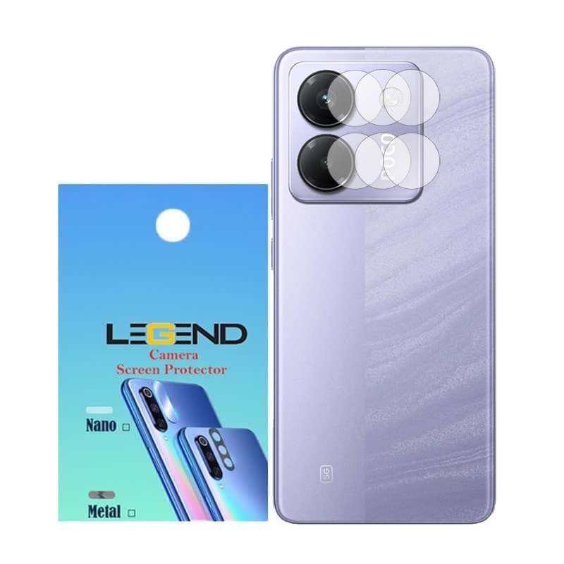 محافظ لنز دوربین لجند مدل نانو گلس مناسب برای موبایل شیائومی Poco M7 Pro 5G بسته 3 عددی