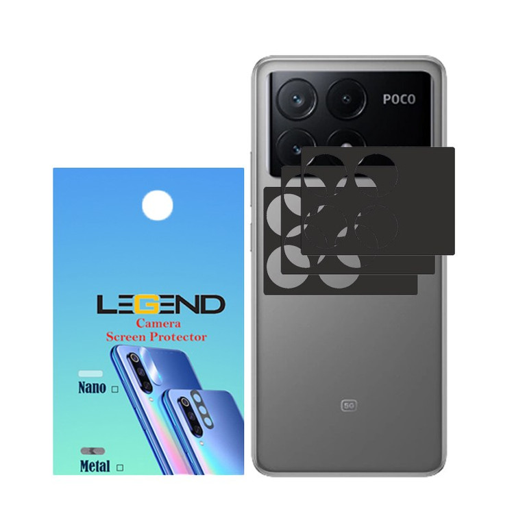 محافظ لنز دوربین قابدار مدل لجند مناسب برای موبایل شیائومی Poco X6 Pro بسته 3 عددی