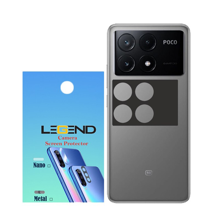 محافظ لنز دوربین مدل لجند قابدار مناسب برای موبایل شیائومی Poco X6 Pro