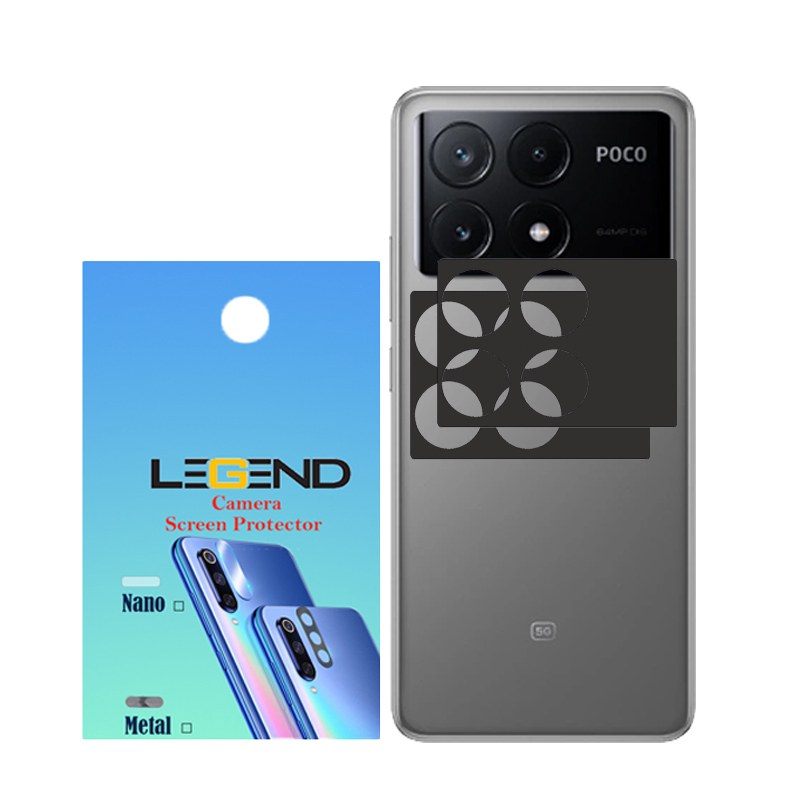 محافظ لنز دوربین مدل لجند قابدار مناسب برای موبایل شیائومی Poco X6 Pro بسته 2 عددی