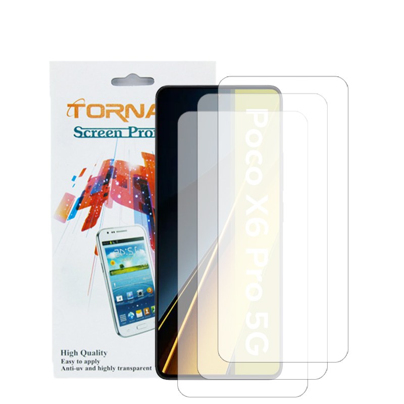 گلس محافظ صفحه نمایش تورنادو مدل نانو گلس مناسب برای موبایل شیائومی Poco X6 Pro بسته 3 عددی