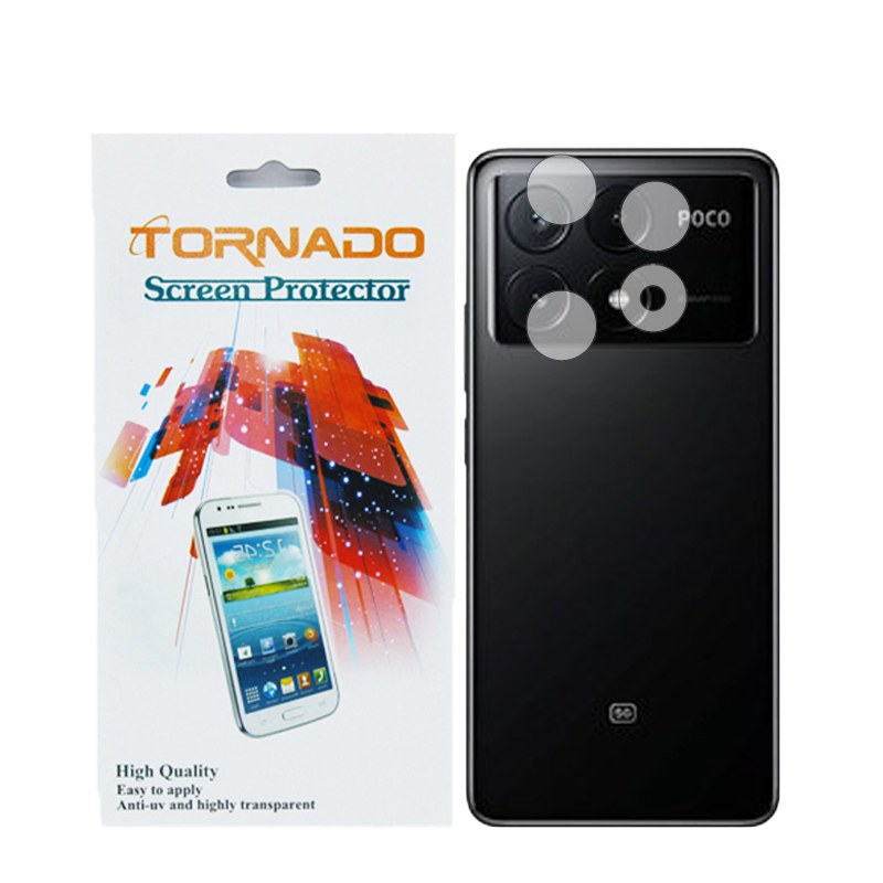 محافظ لنز دوربین تورنادو مدل نانو گلس مناسب برای موبایل شیائومی Poco X6 Pro بسته 40 عددی