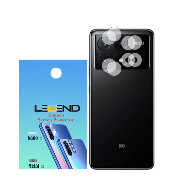 محافظ لنز دوربین لجند مدل نانو گلس مناسب برای گوشی موبایل شیائومی Poco X6 Pro بسته 2 عددی