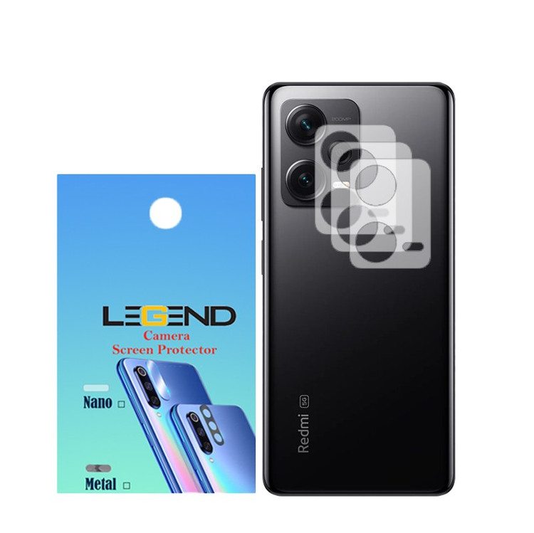 محافظ لنز دوربین لجند مدل نانوگلس مناسب برای موبایل شیائومی Note 12 Pro 5G بسته 3 عددی