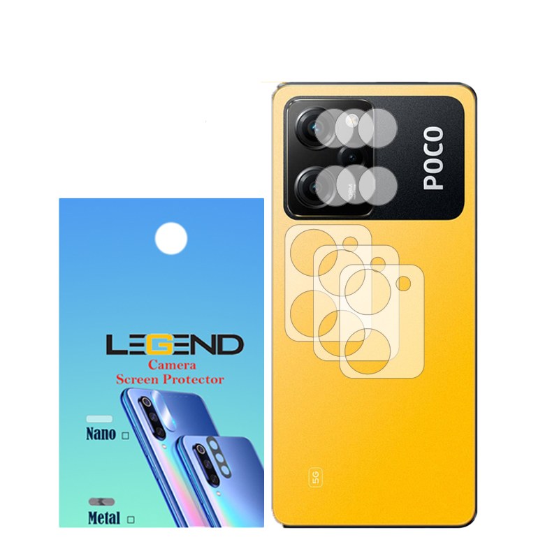 محافظ لنز دوربین لجند مدل نانوگلس مناسب برای موبایل شیائومی Poco X5 Pro بسته 3 عددی