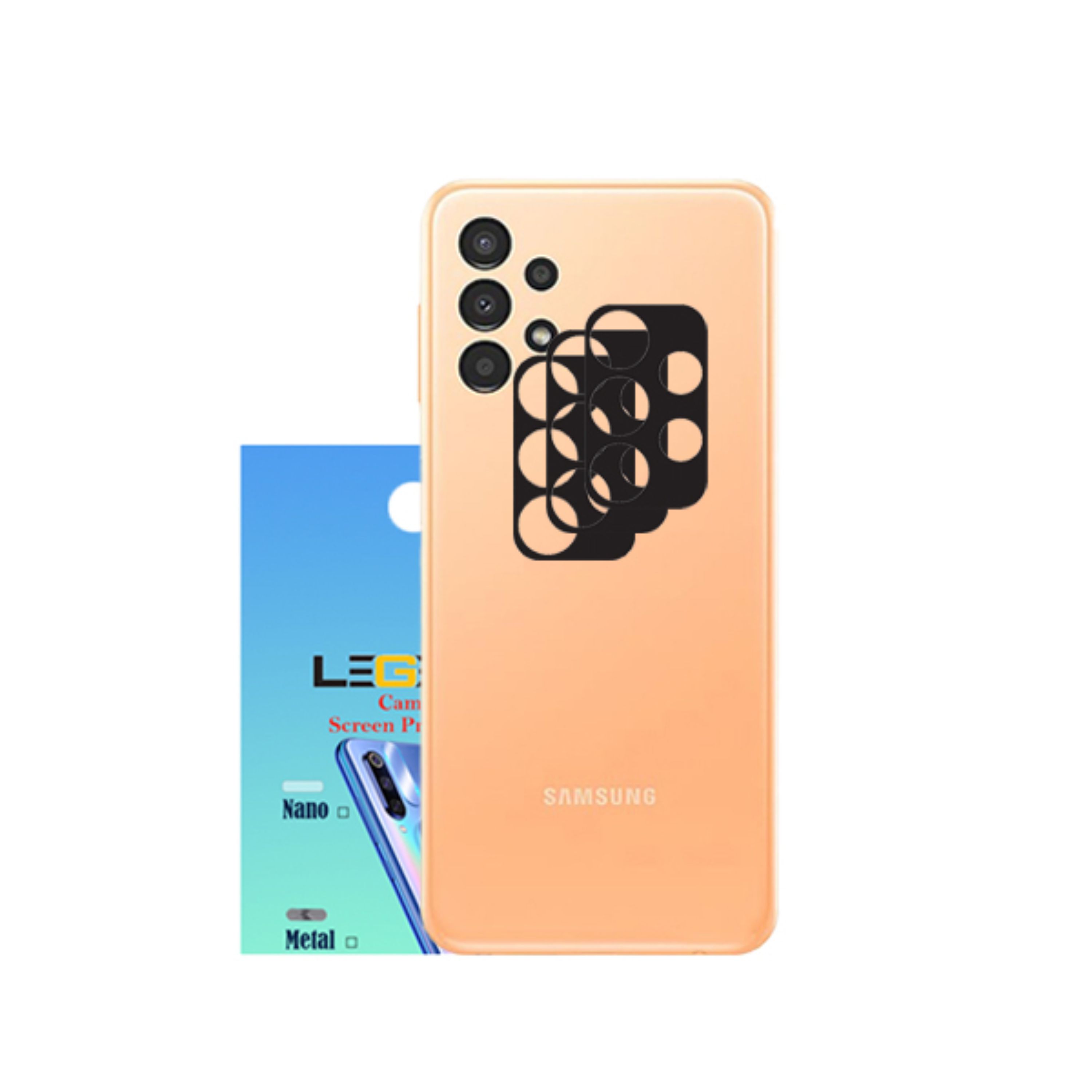 محافظ لنز دوربین لجند مدل قابدار مناسب برای موبایل سامسونگ Galaxy A13 بسته 3 عددی