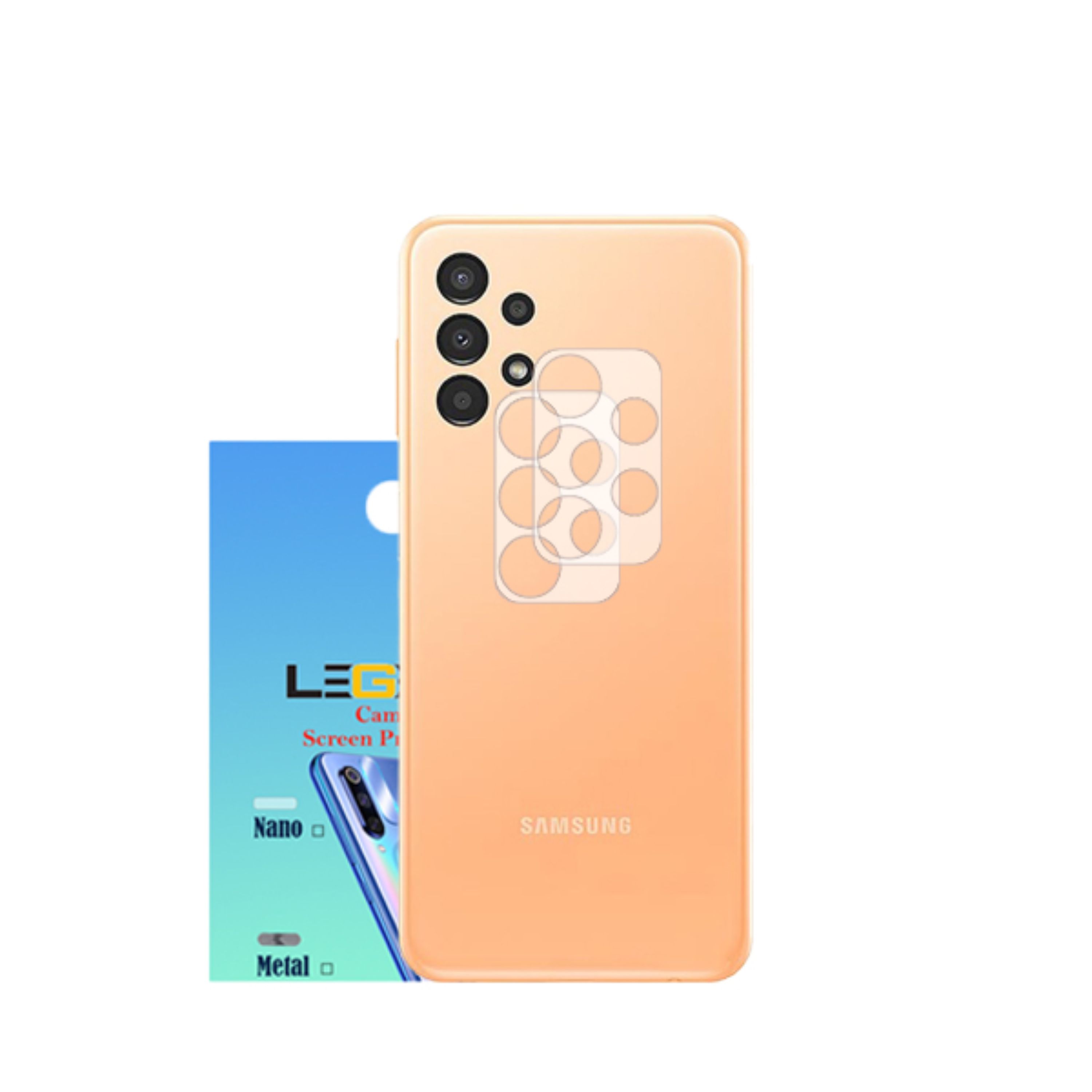 محافظ لنز دوربین لجند مدل نانو گلس مناسب موبایل سامسونگ Galaxy A13 بسته 2 عددی