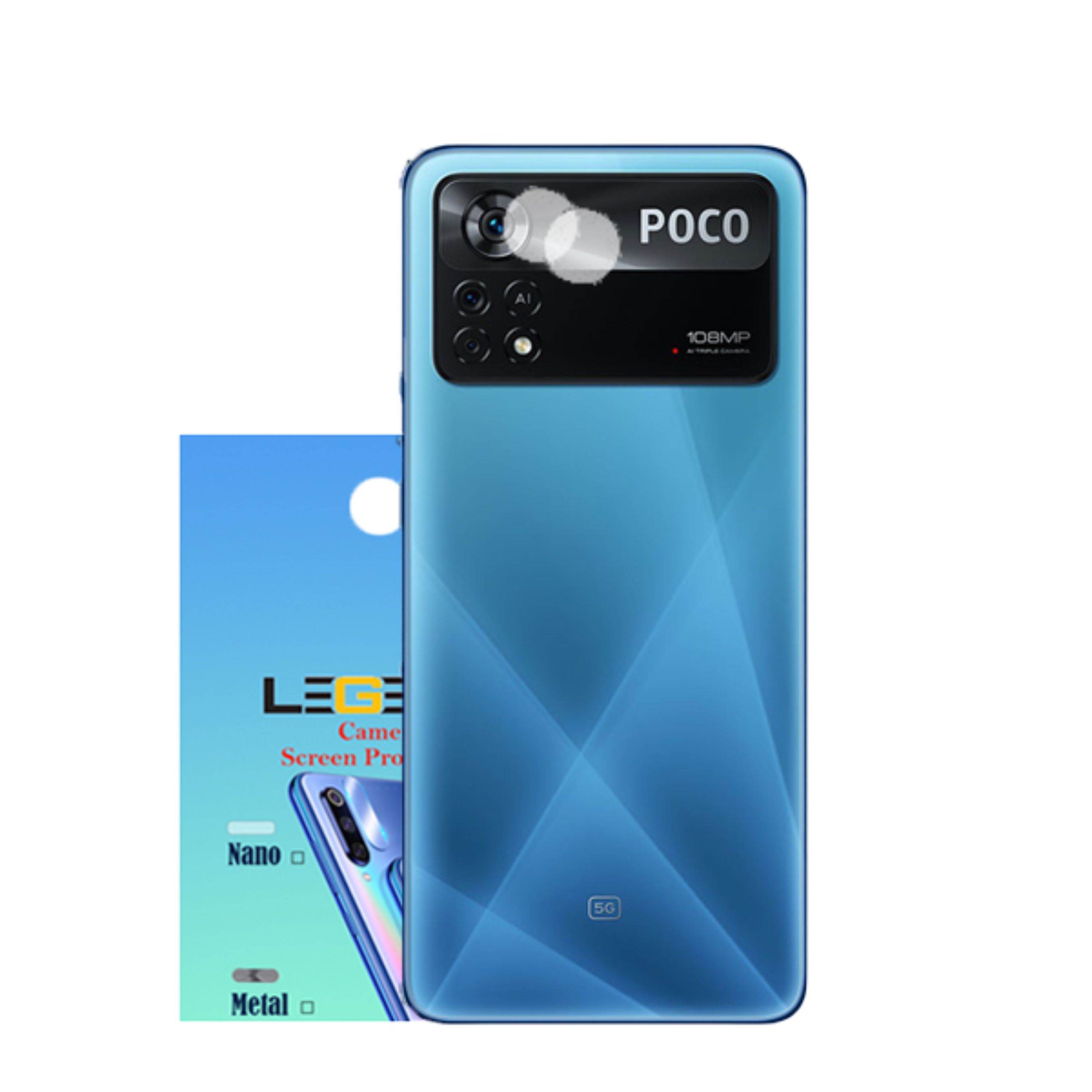 محافظ لنز دوربین نانو گلس مدل لجند مناسب موبایل شیائومی Poco X4 Pro بسته 2 عددی