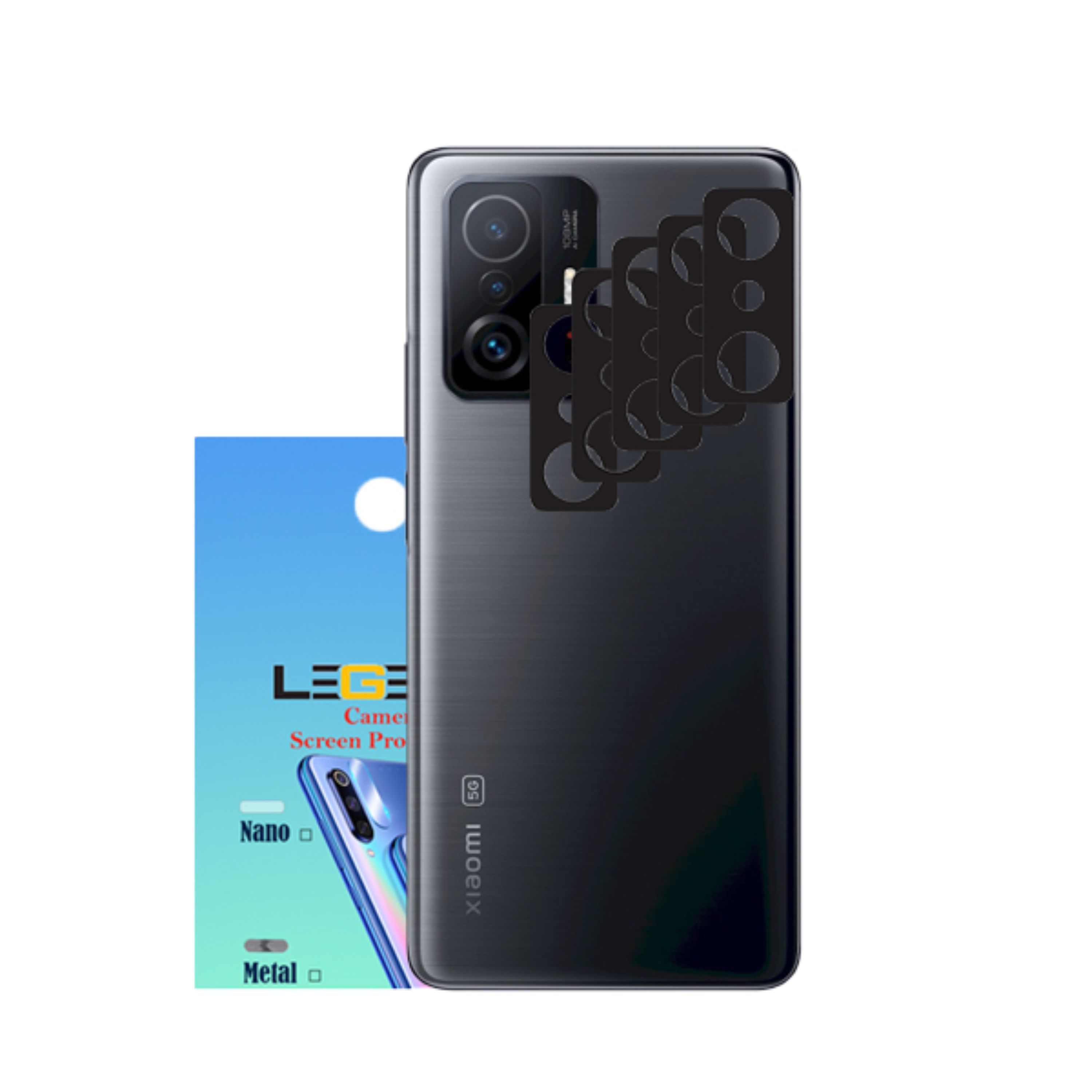 محافظ لنز دوربین مدل لجند مناسب موبایل شیائومی Mi 11T Pro بسته 5 عددی