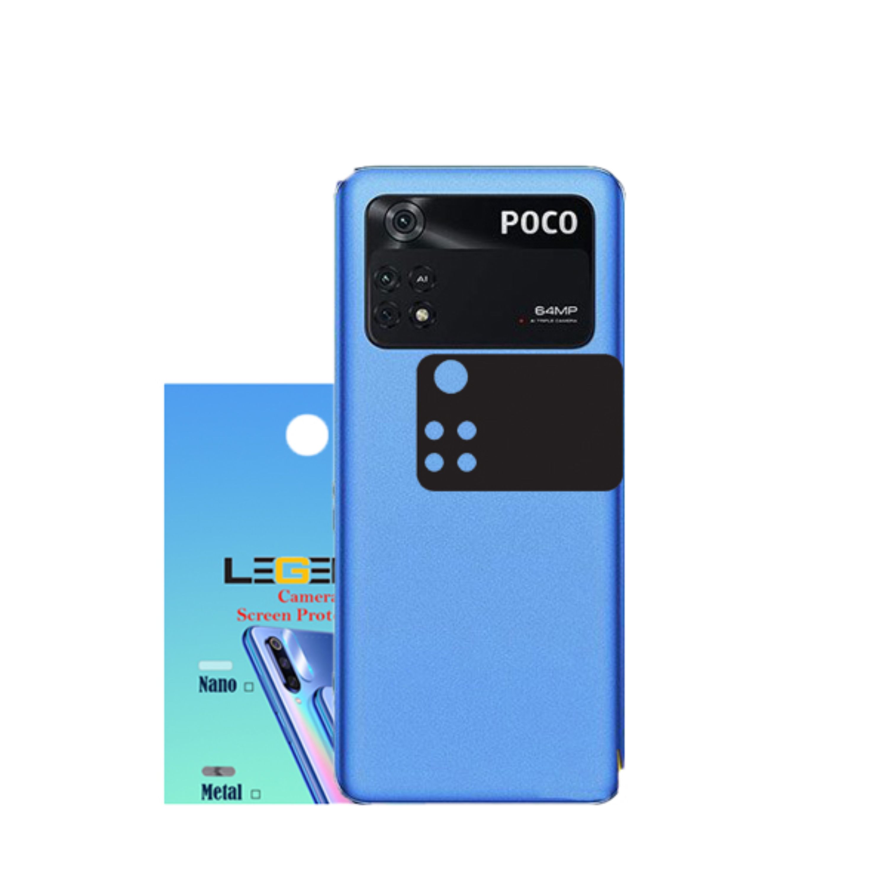 محافظ لنز دوربین مدل لجند قابدار مناسب موبایل شیائومی Poco M4 Pro