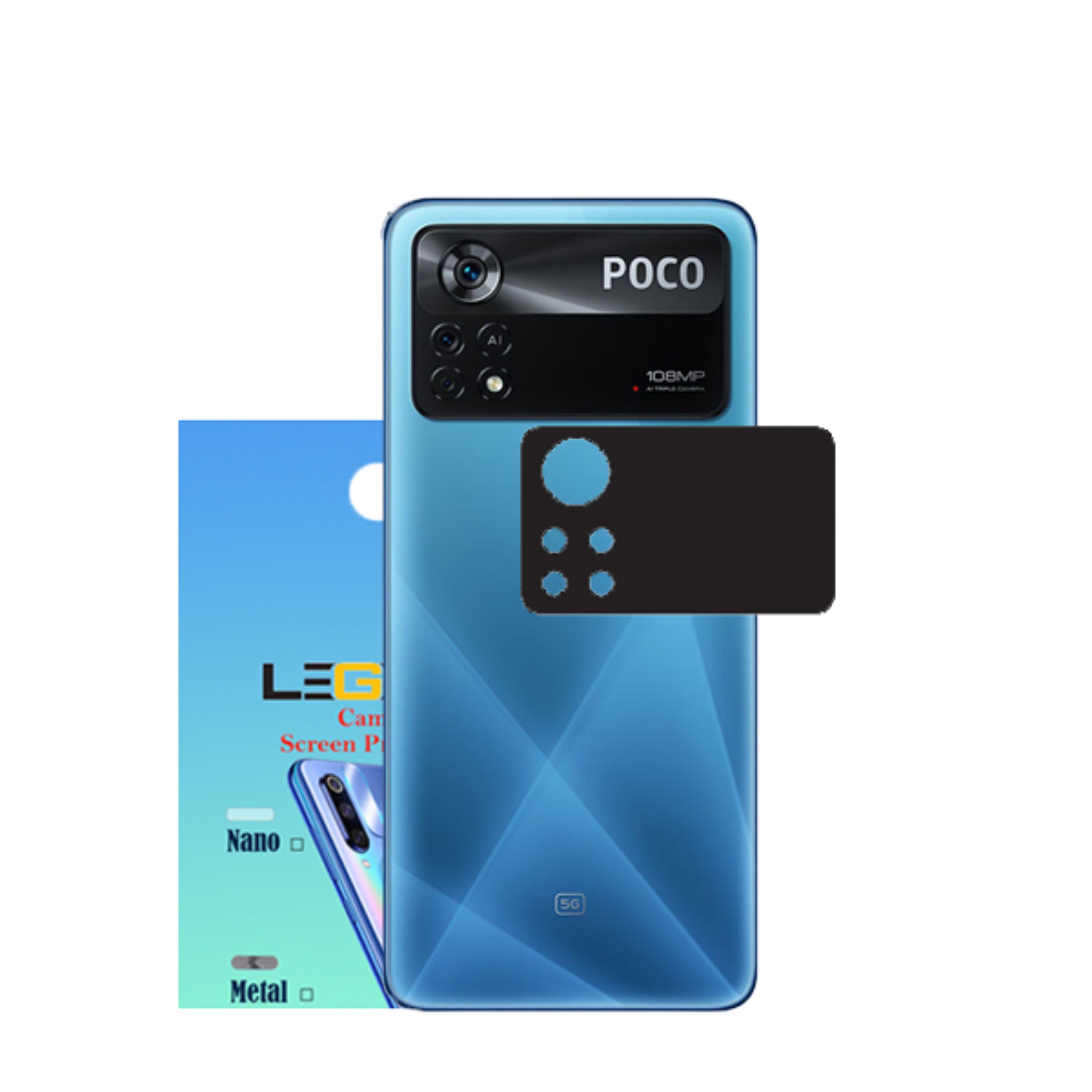 محافظ لنز دوربین مدل لجند قابدار مناسب موبایل شیائومی Poco X4 Pro