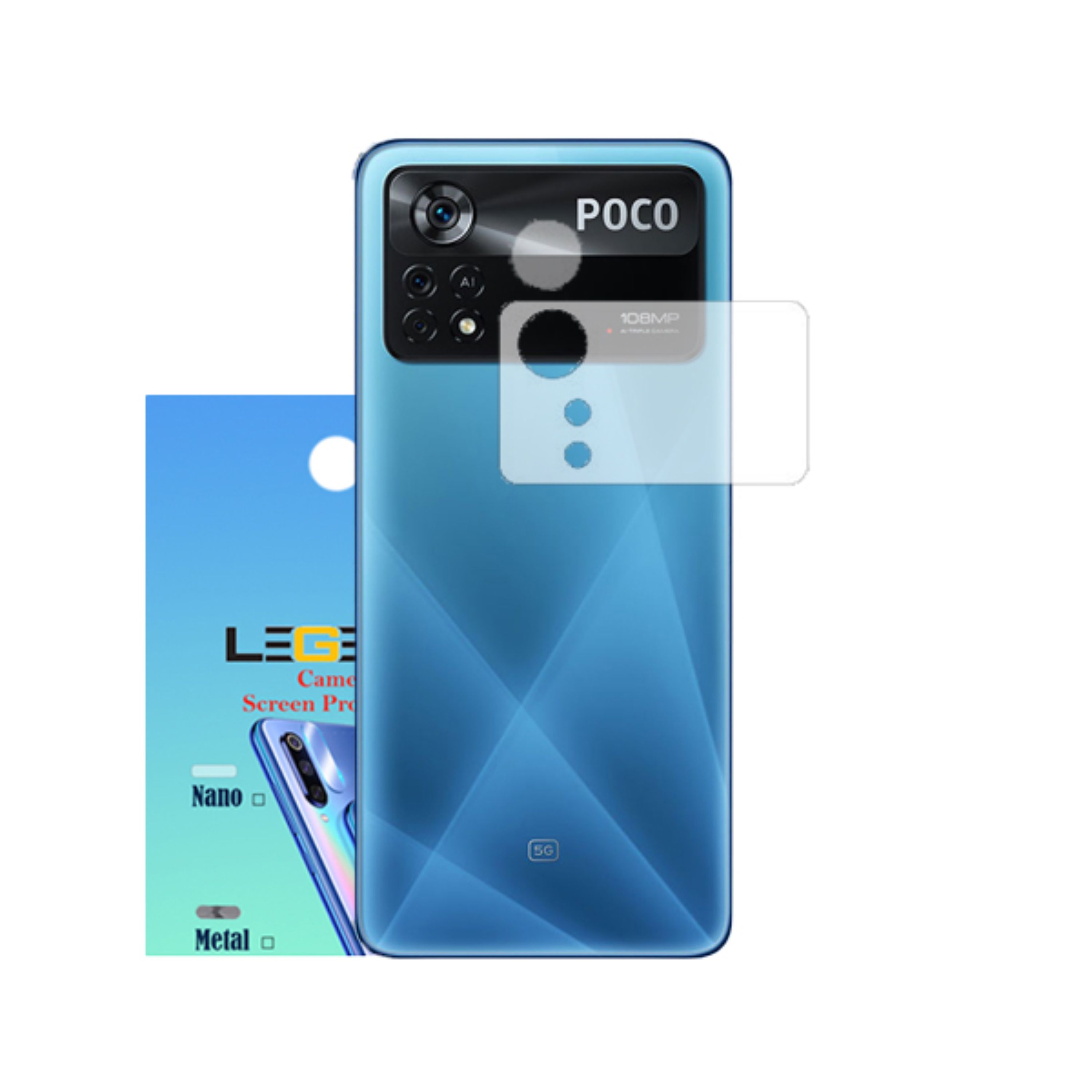 محافظ لنز دوربین لجند مدل نانو گلس مناسب موبایل شیائومی Poco X4 Pro