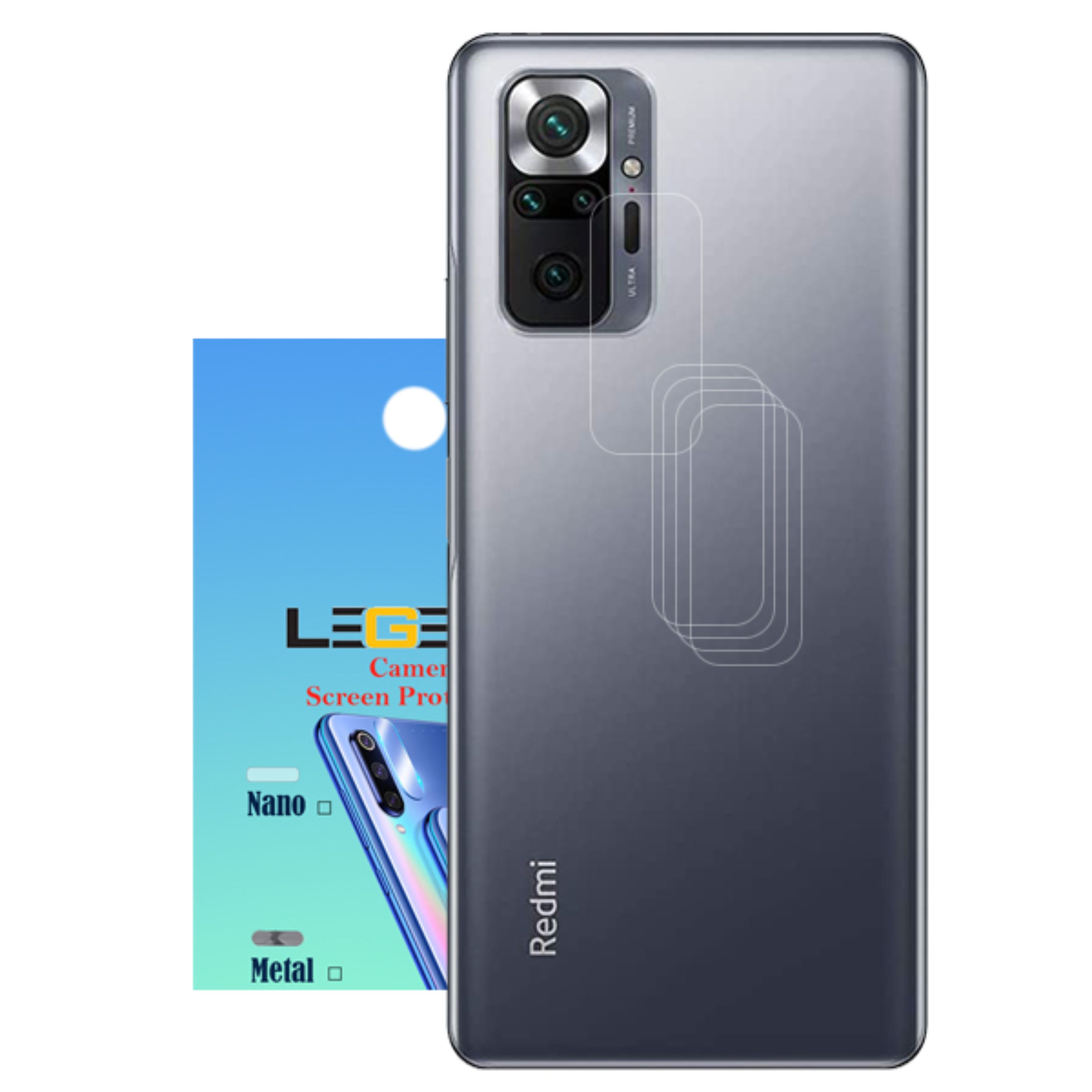 محافظ لنز دوربین لجند مدل نانو گلس مناسب موبایل شیائومی Redmi Note 10 بسته 5عددی