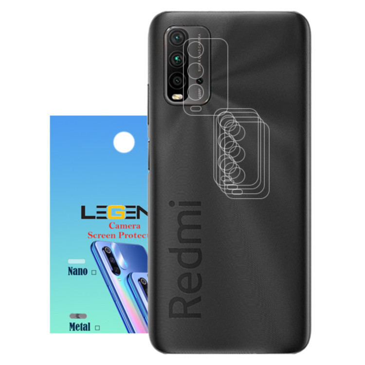 محافظ لنز دوربین لجند مدل نانو گلس مناسب موبایل شیائومی Redmi 9T بسته 5 عددی