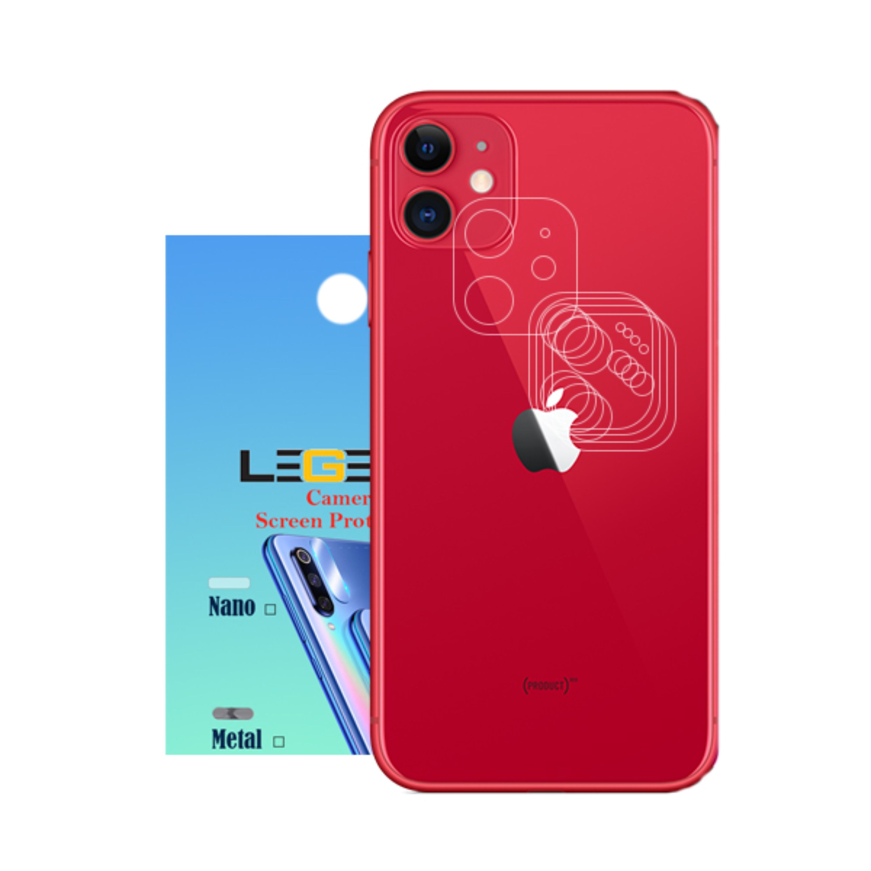 محافظ لنز دوربین لجند مدل نانو گلس مناسب برای موبایل iPhone 11 بسته 5 عددی