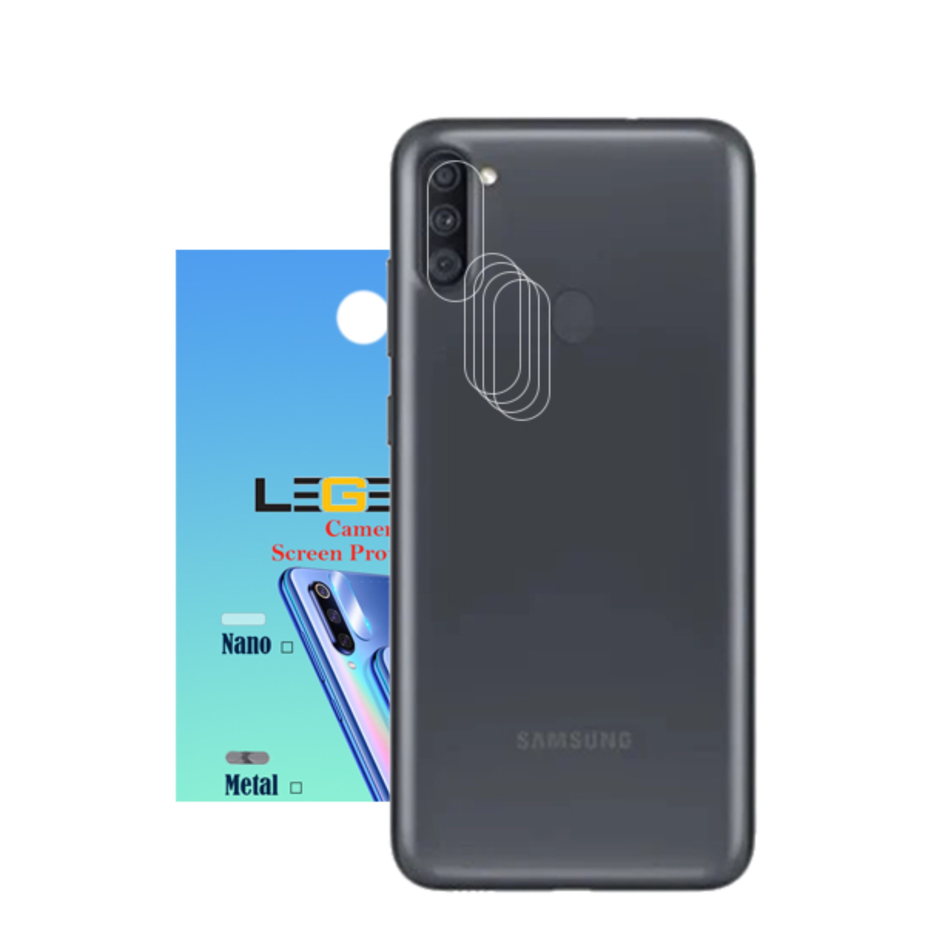 محافظ لنز دوربین لجند مدل نانو گلس مناسب برای موبایل سامسونگ Galaxy A11 بسته 5 عددی