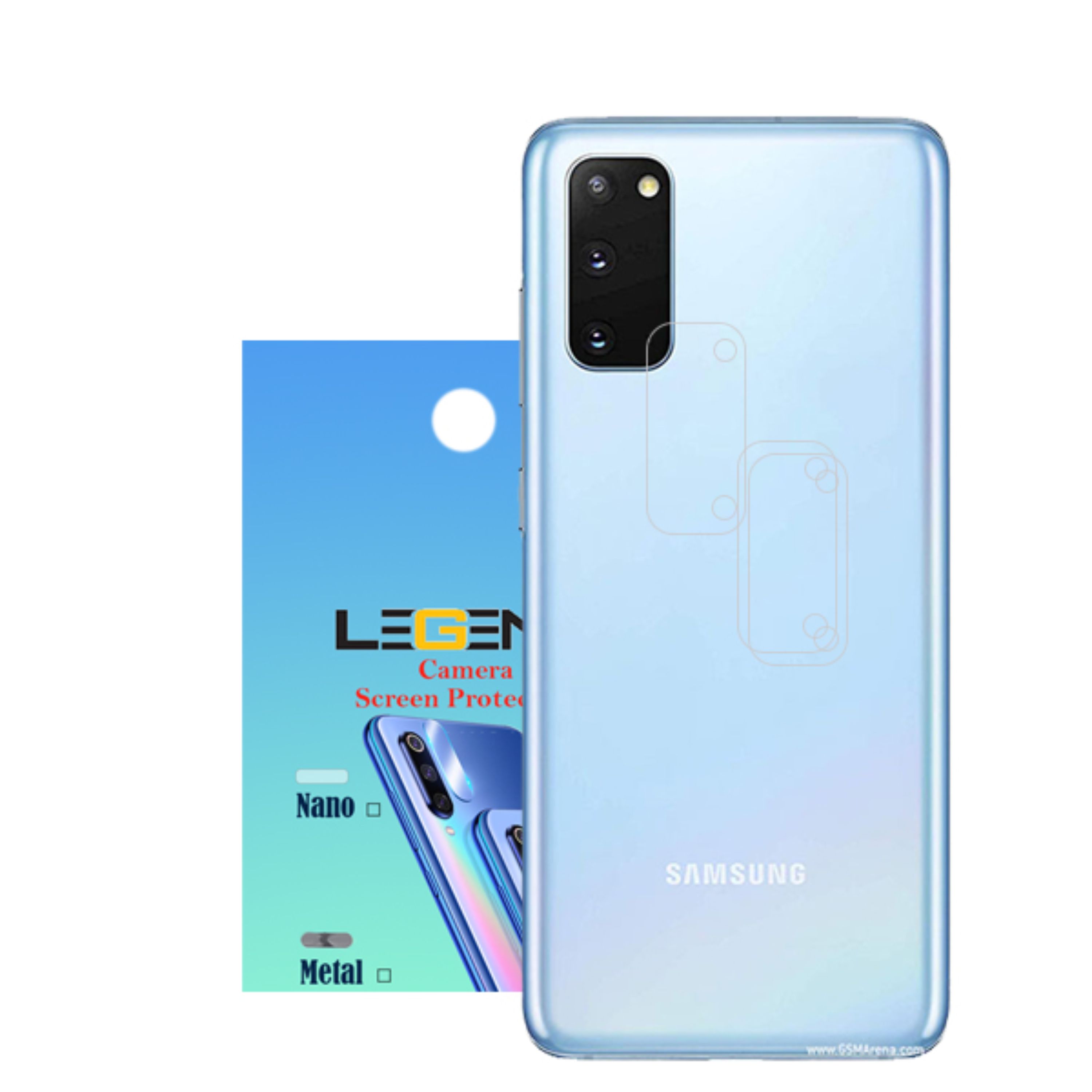 محافظ لنز دوربین لجند مدل نانو گلس مناسب برای موبایل سامسونگ Galaxy S20 بسته 3 عددی