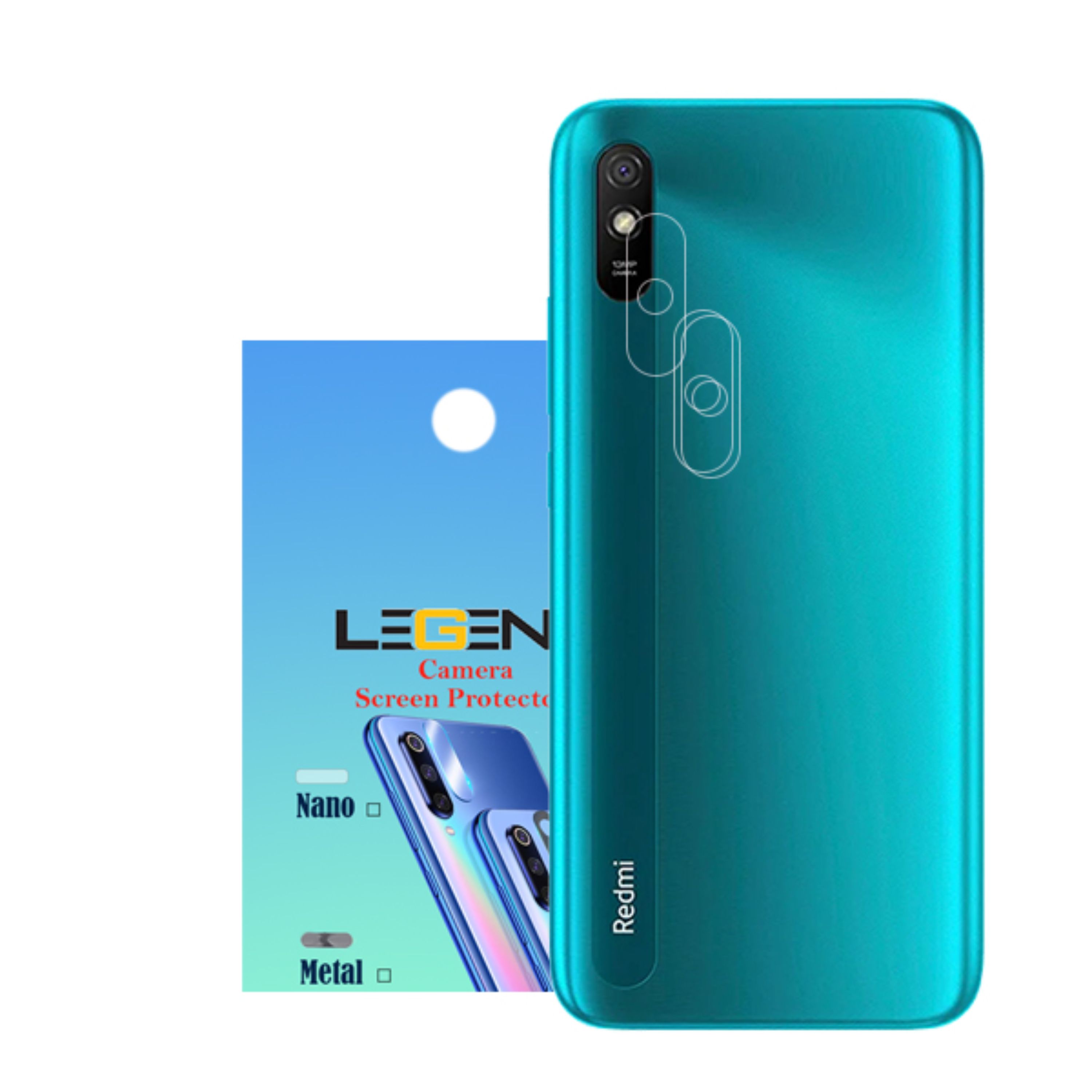 محافظ لنز دوربین لجند مدل نانو گلس مناسب برای موبایل شیائومی Redmi 9A بسته 3 عددی