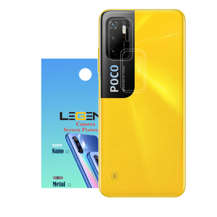 محافظ لنز دوربین لجند مدل نانو گلس مناسب برای موبایل شیائومی Poco M3 Pro بسته 3 عددی