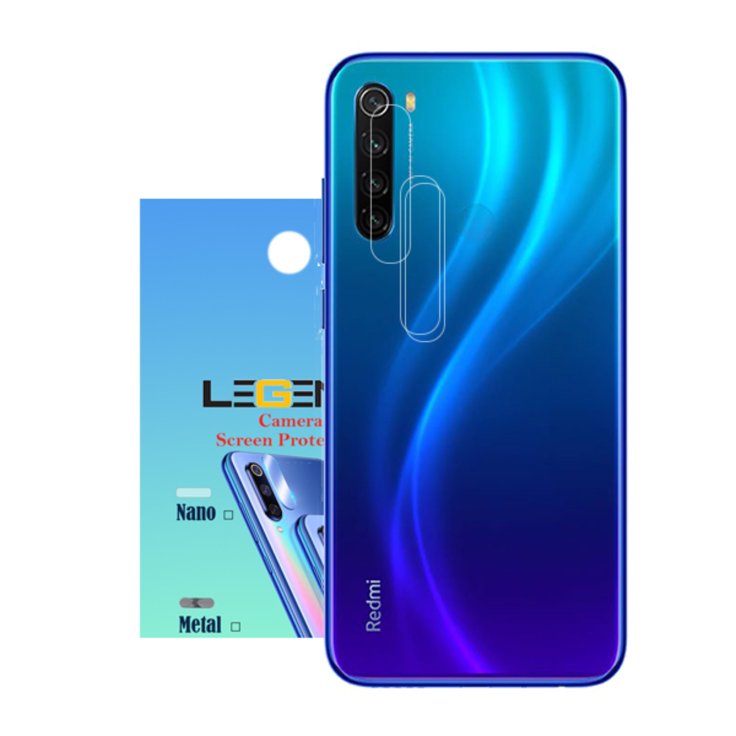 محافظ لنز دوربین لجند مدل نانو گلس مناسب برای موبایل شیائومی Redmi Note 8 بسته 3 عددی