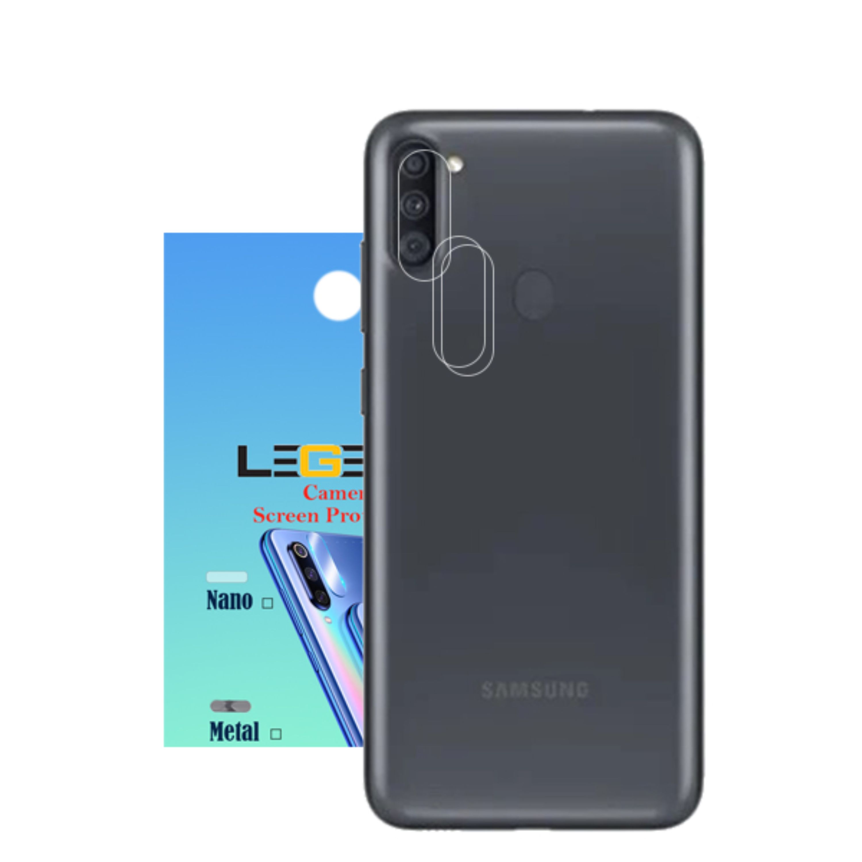 محافظ لنز دوربین لجند مدل نانو گلس مناسب برای موبایل سامسونگ Galaxy A11 بسته 3 عددی