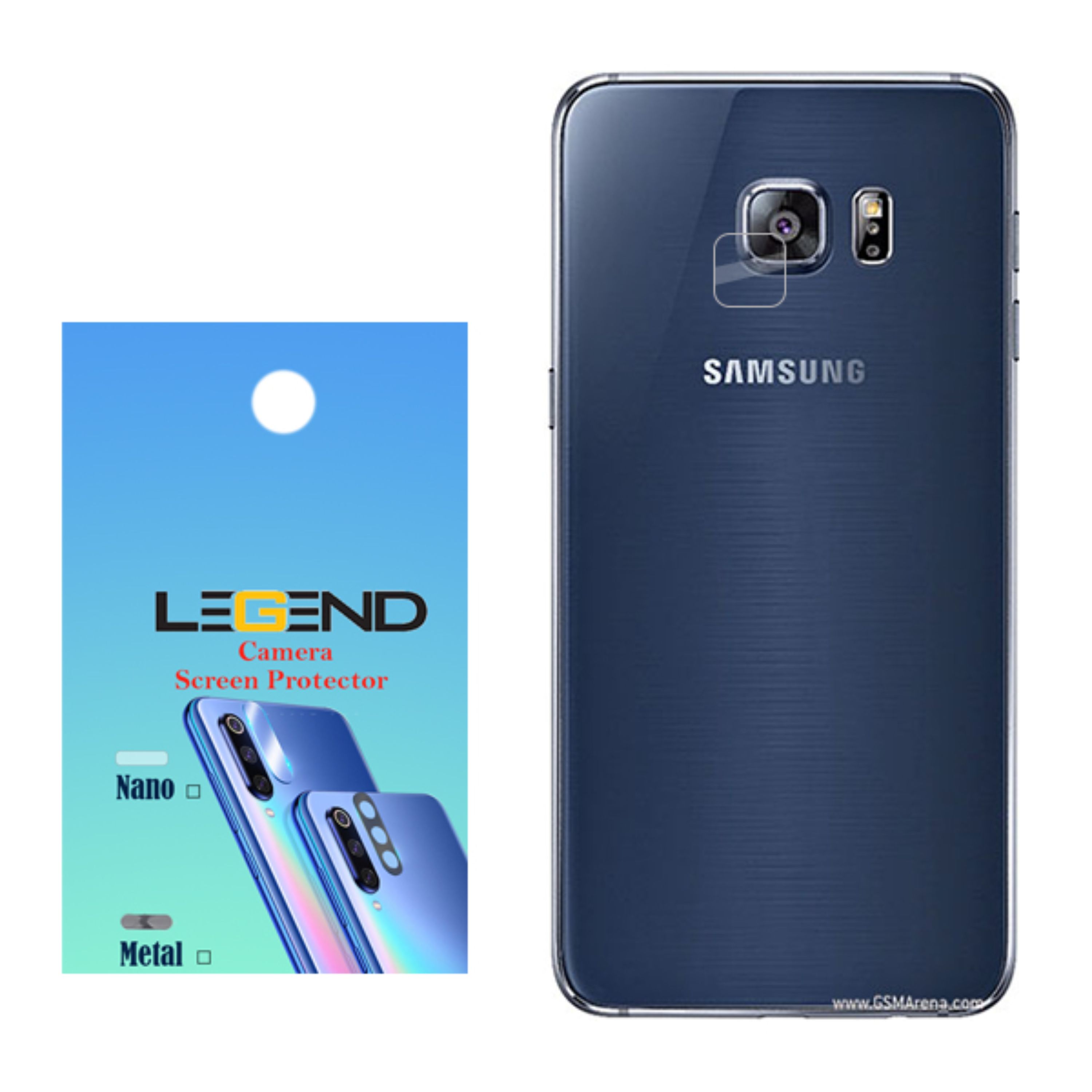 محافظ لنز دوربین لجند مدل نانو گلس مناسب برای موبایل سامسونگ Galaxy S6 Edge Plus