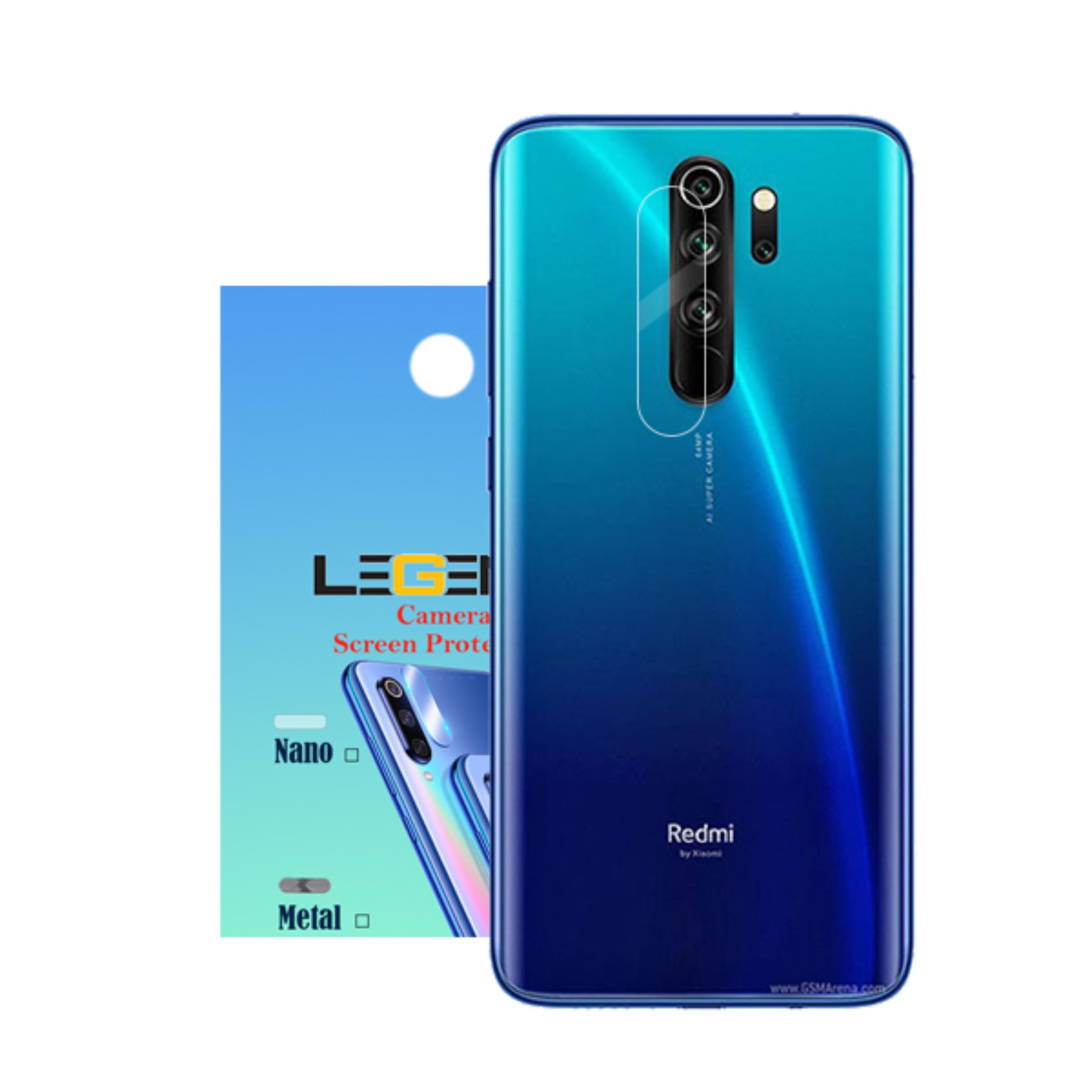 محافظ لنز دوربین لجند مدل نانو گلس مناسب برای موبایل شیائومی Redmi Note 8 Pro