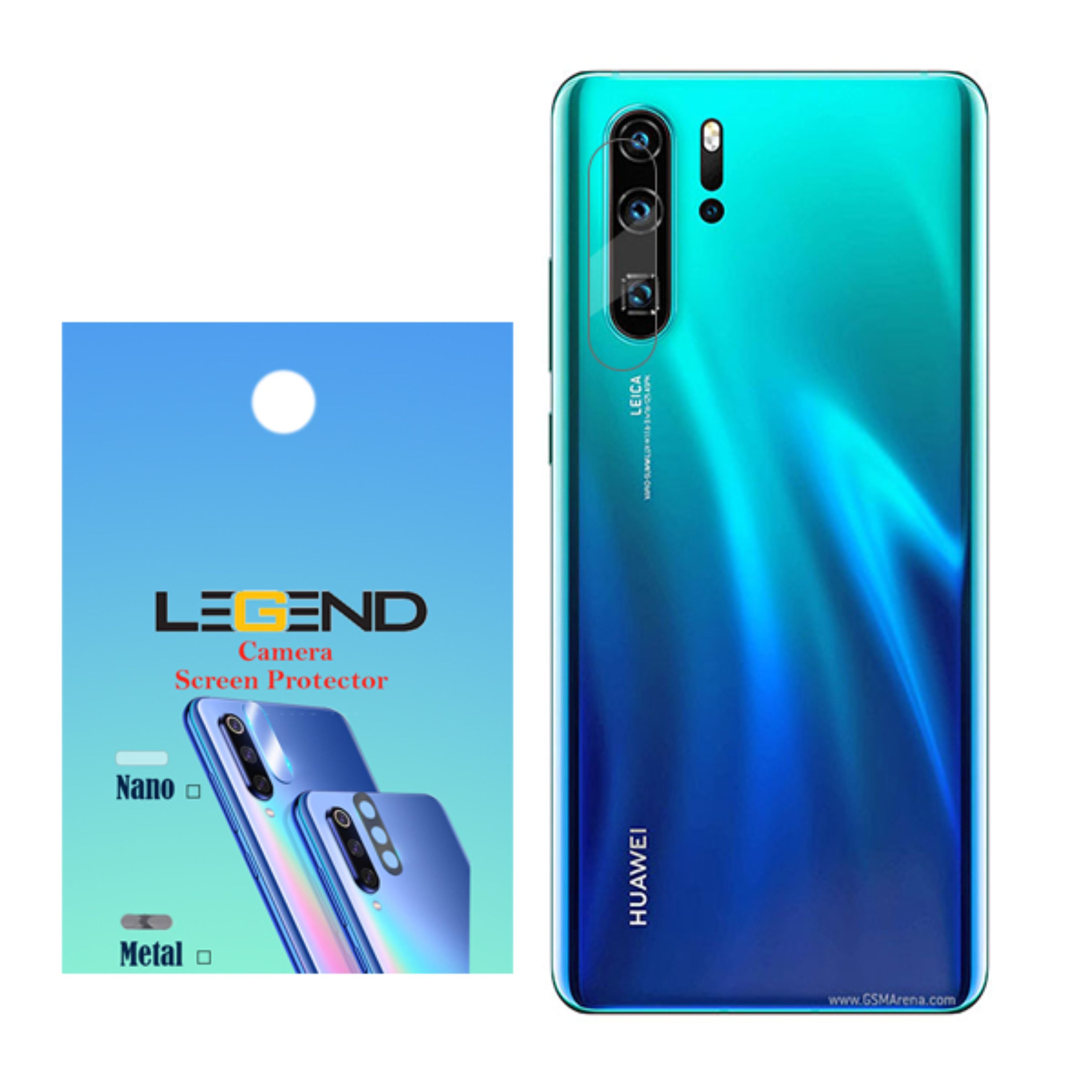 محافظ لنز دوربین لجند مدل نانو گلس مناسب برای موبایل هوآوی P30 Pro