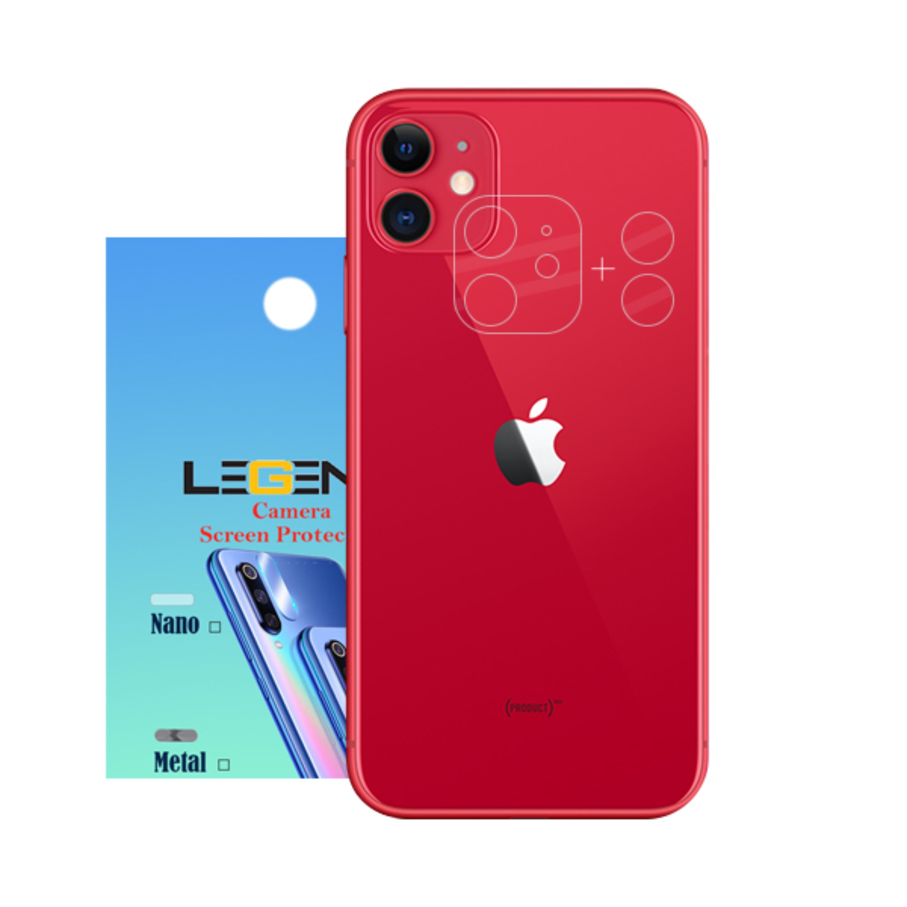 محافظ لنز دوربین لجند مدل نانو گلس مناسب برای موبایل اپل iPhone 11