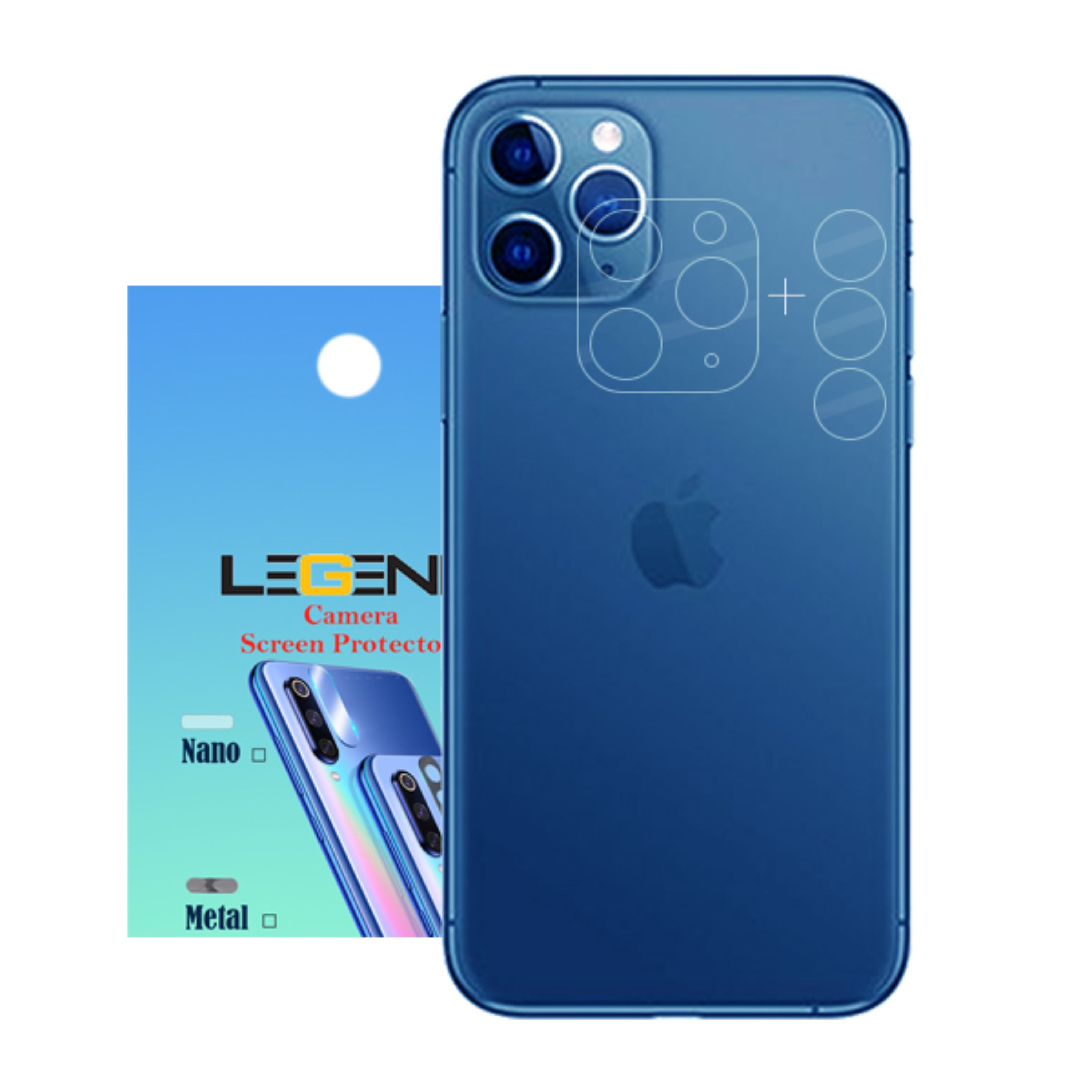 محافظ لنز دوربین لجند مدل نانو گلس مناسب برای موبایل اپل iPhone 11 Pro Max