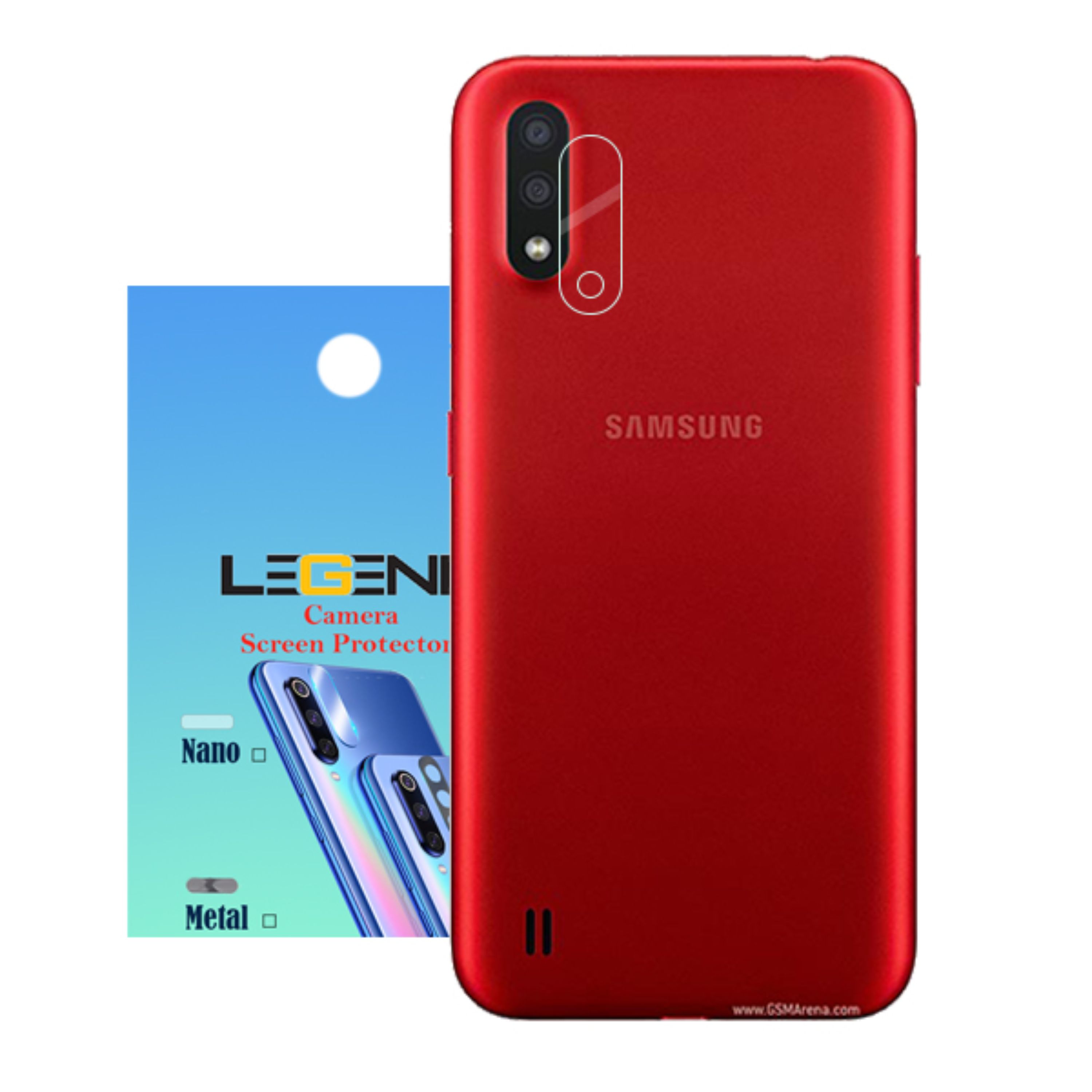محافظ لنز دوربین لجند مدل نانو گلس مناسب برای موبایل سامسونگ Galaxy A01