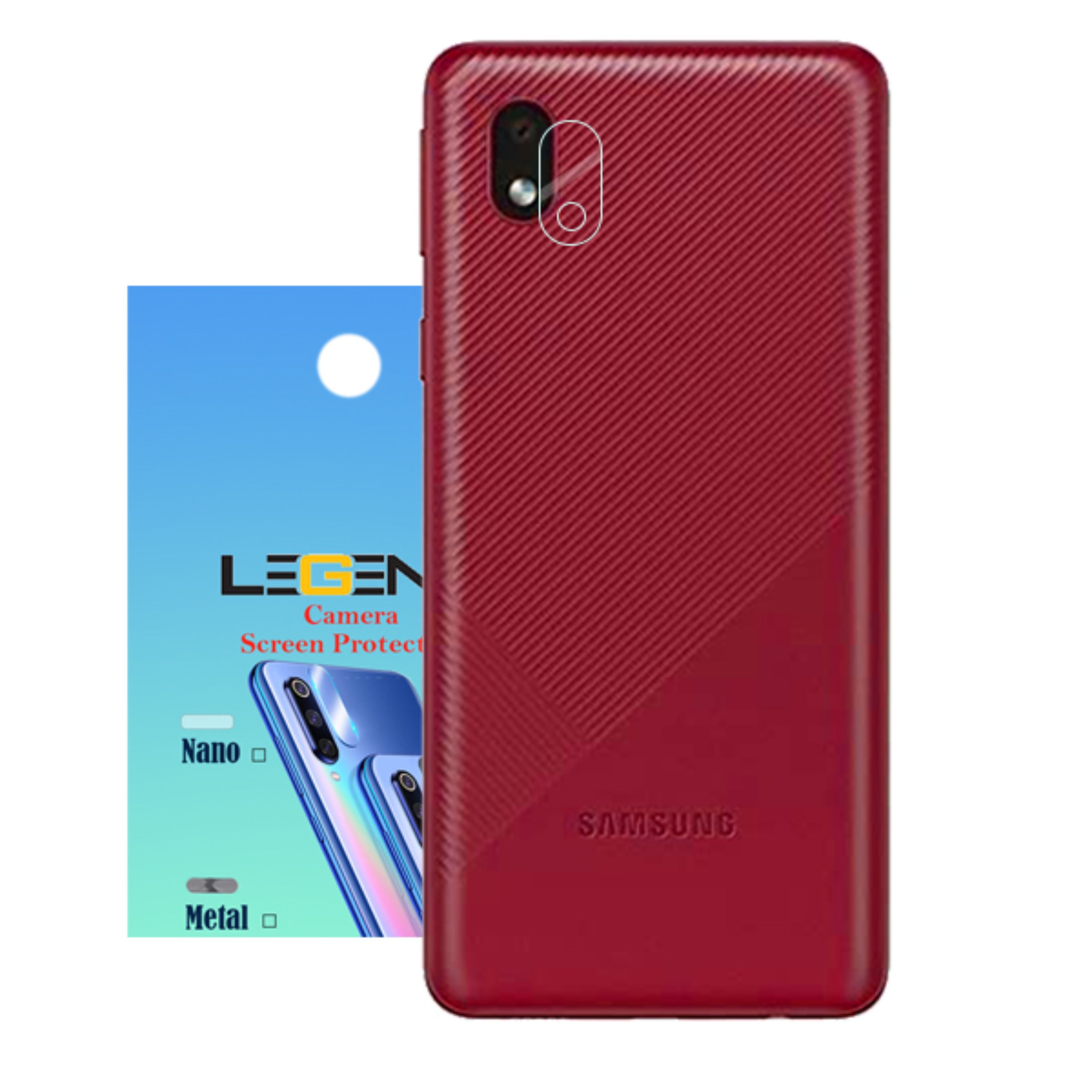 محافظ لنز دوربین لجند مدل نانو گلس مناسب برای موبایل سامسونگ Galaxy A01 Core