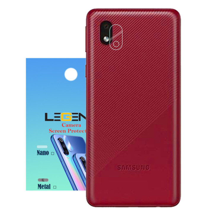 محافظ لنز دوربین لجند مدل نانو گلس مناسب برای موبایل سامسونگ Galaxy A01 Core