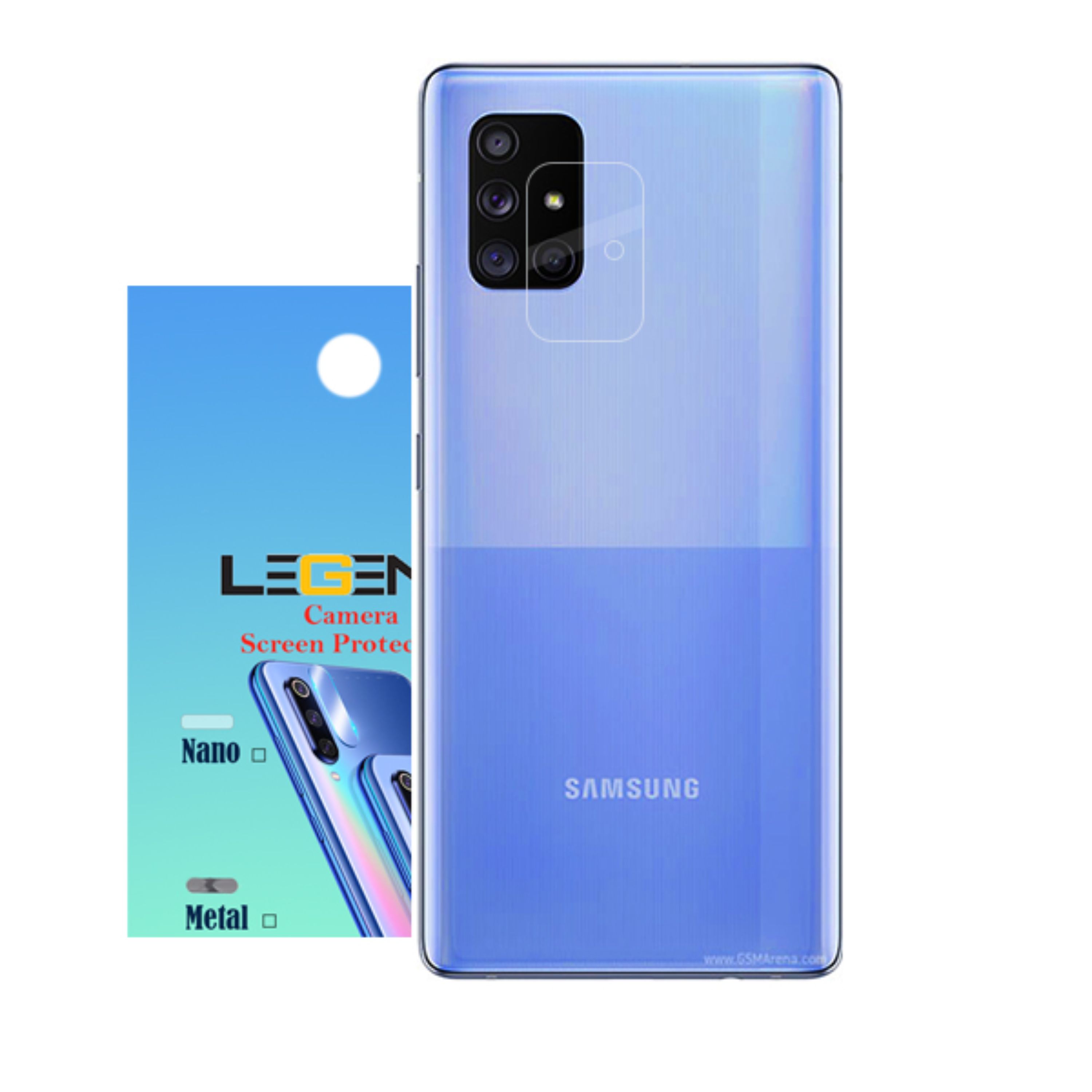 محافظ لنز دوربین لجند مدل نانو گلس مناسب برای موبایل سامسونگ Galaxy A71