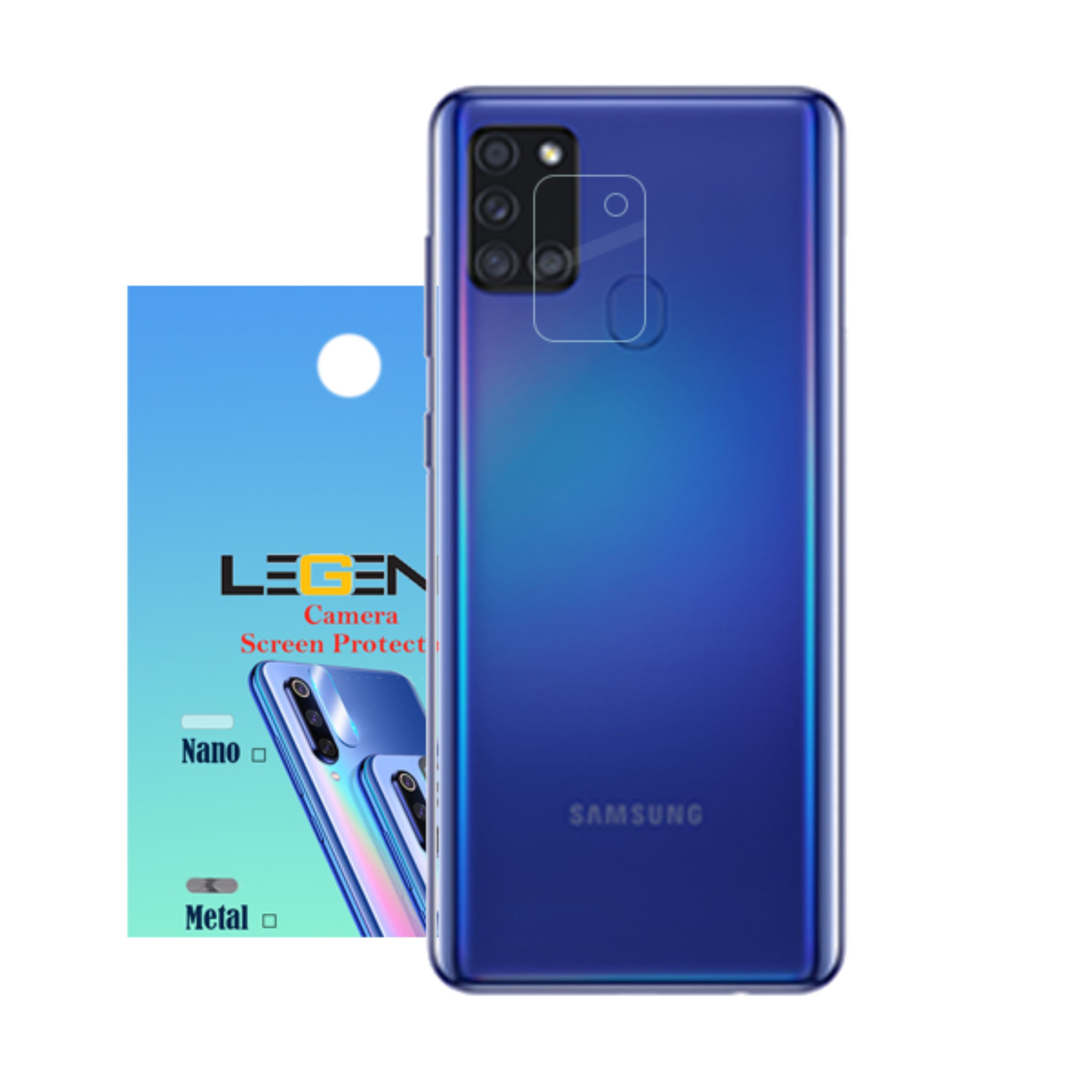 محافظ لنز دوربین لجند مدل نانو گلس مناسب برای موبایل سامسونگ Galaxy A21s