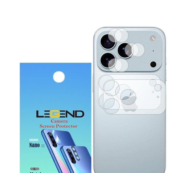 محافظ لنز دوربین لجند مدل نانو گلس مناسب برای موبایل اپل iPhone 18 Pro بسته 2 عددی